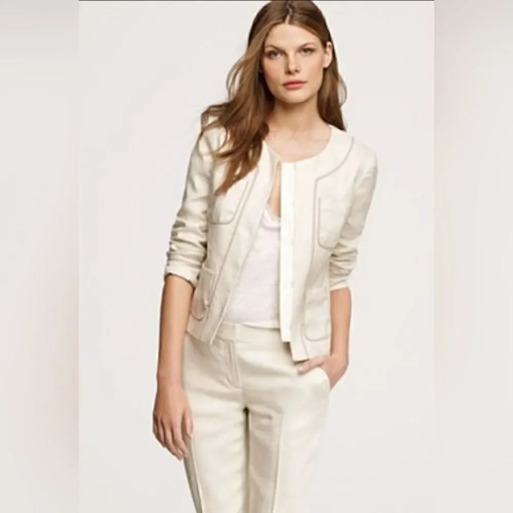 Jcrew linen jacket size size 2